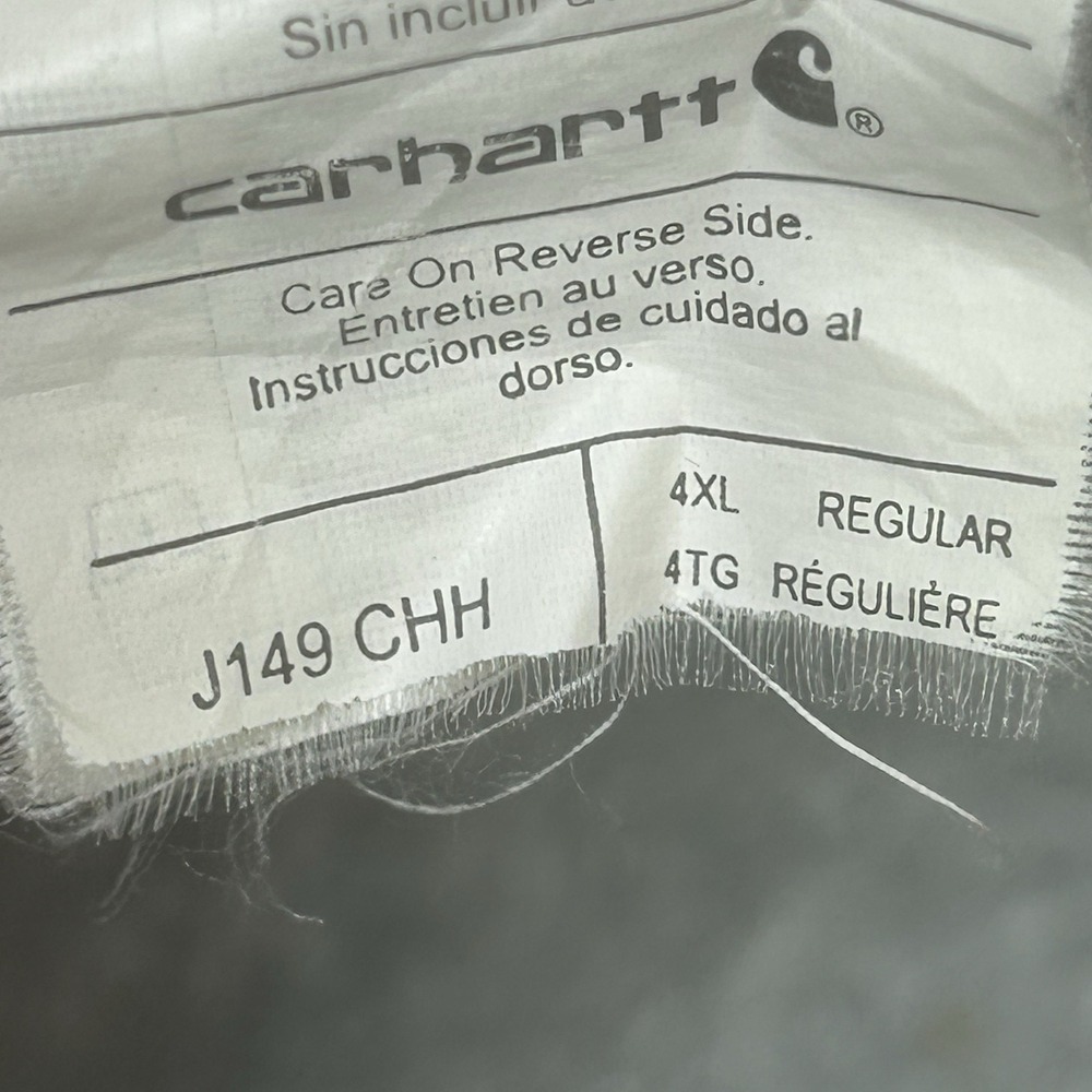 Vintage Carhartt Hoodie Mens 4XL GrayThermal Lined Full Zip Faded J149 *SPOTS - Picture 13 of 16